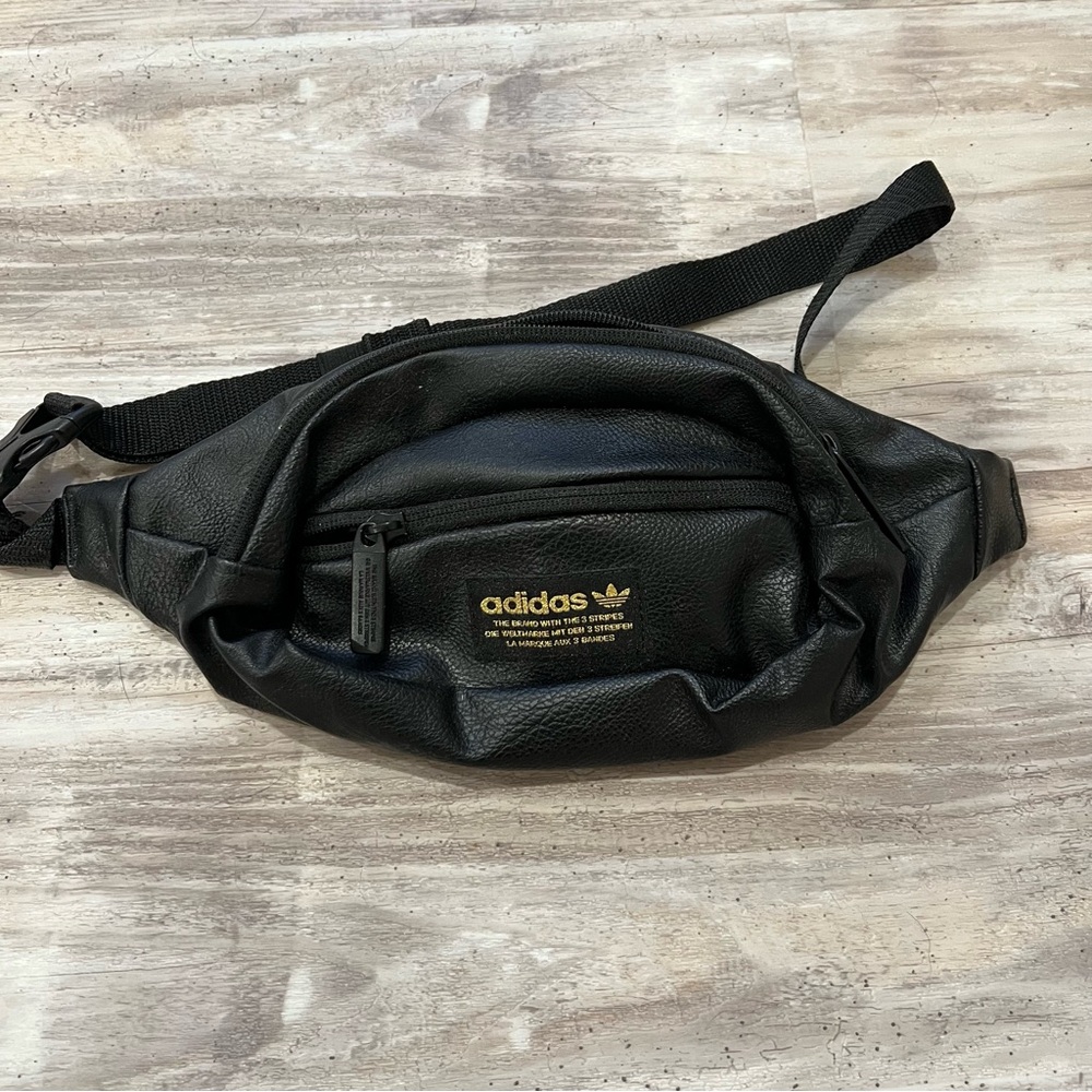 Adidas Black and Gold Belt Bag